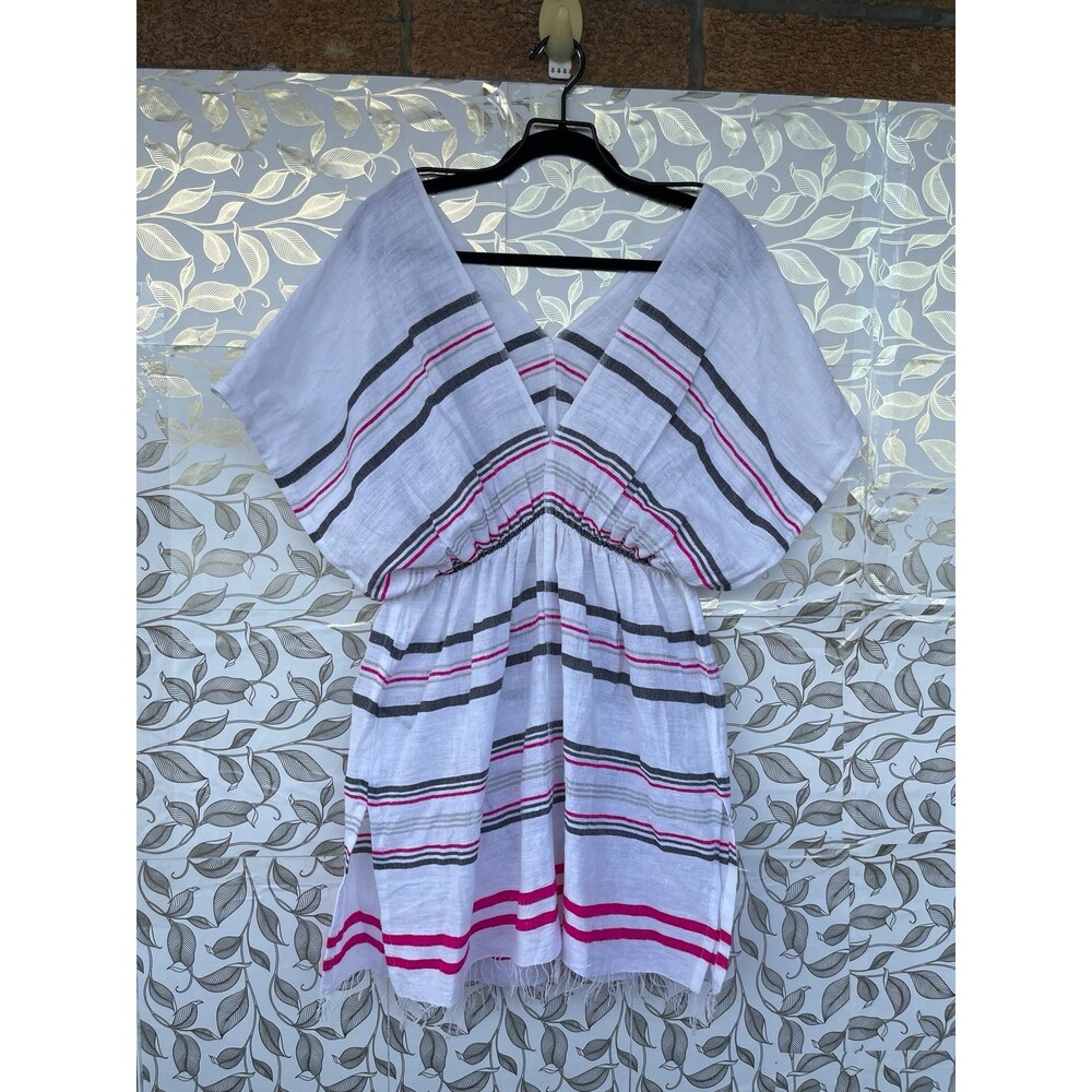 Lemlem Striped Cotton Blend Kaftan Dress L Resortwear Resort Quiet Luxury